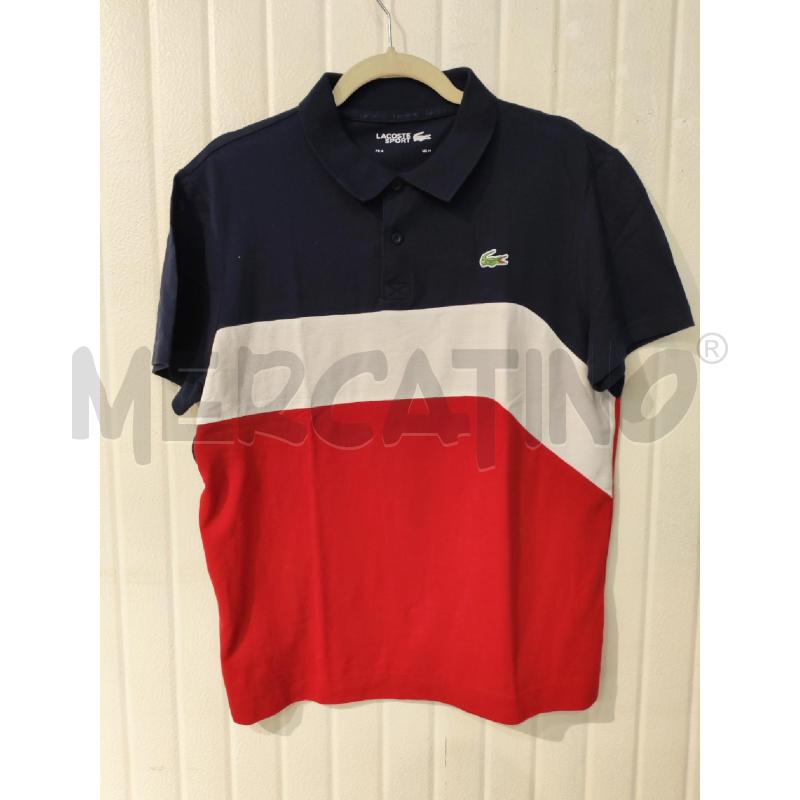 POLO UOMO LACOSTE BLU BIANCA E ROSSA | Mercatino dell'Usato Mestre 1
