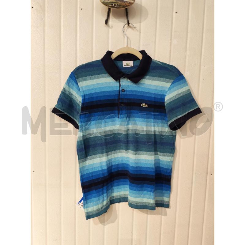POLO UOMO LACOSTE RIGHE AZZURRE BLU | Mercatino dell'Usato Mestre 1