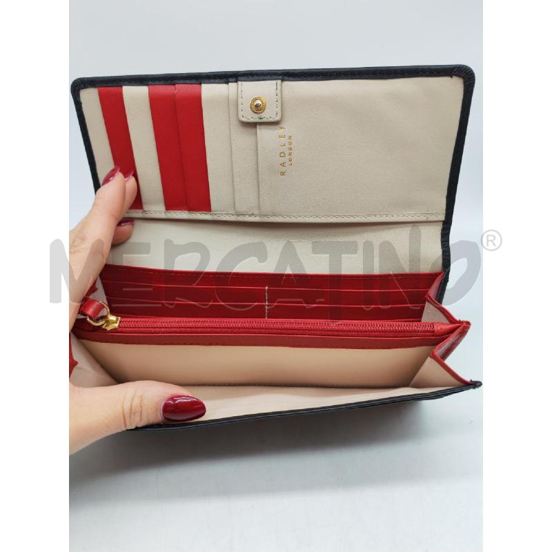 PORTA FOGLIO RADLEY LONDON NERO INTERNO BEIGE ROSSO | Mercatino dell'Usato Mestre 3