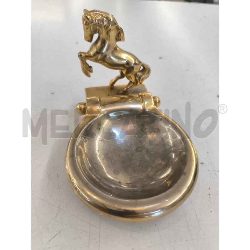 POSA CENERE BRONZO DORATO CON CAVALLO | Mercatino dell'Usato Mestre 1