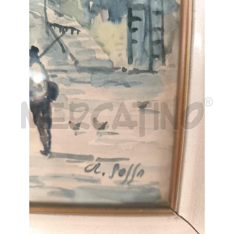QUADRO ACQUARELLO ALDO SESSA CASA CON FIUME | Mercatino dell'Usato Mestre 2