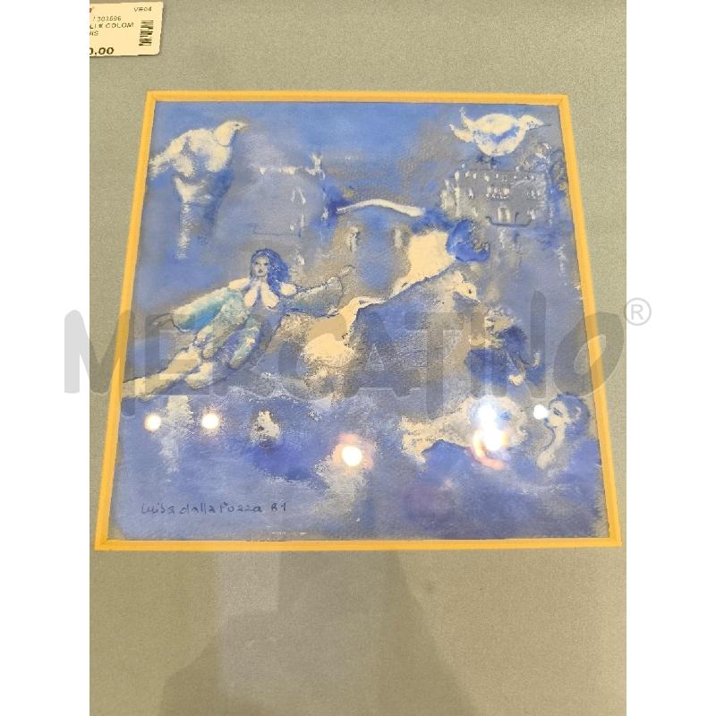 QUADRO ANGELI E COLOMBE TONI BLU LUISA DALLA POZZA | Mercatino dell'Usato Mestre 2