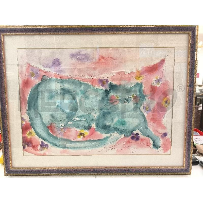 QUADRO AQUERELLO DAGMAR MANN 1980 | Mercatino dell'Usato Mestre 1