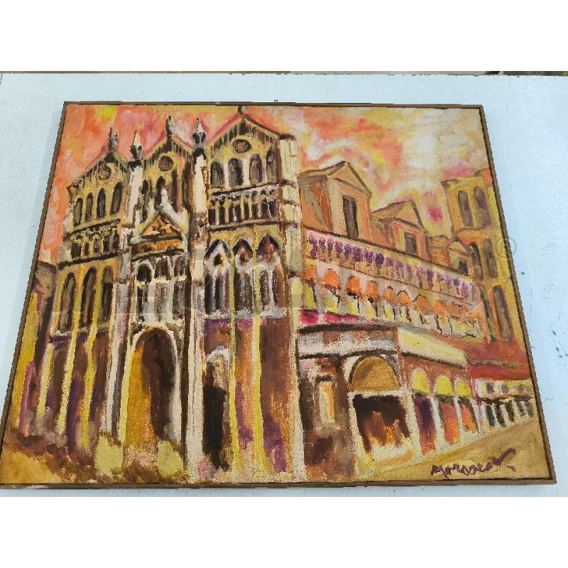 QUADRO CATTEDRALE FERRARA ROSSO GIALLO | Mercatino dell'Usato Mestre 1