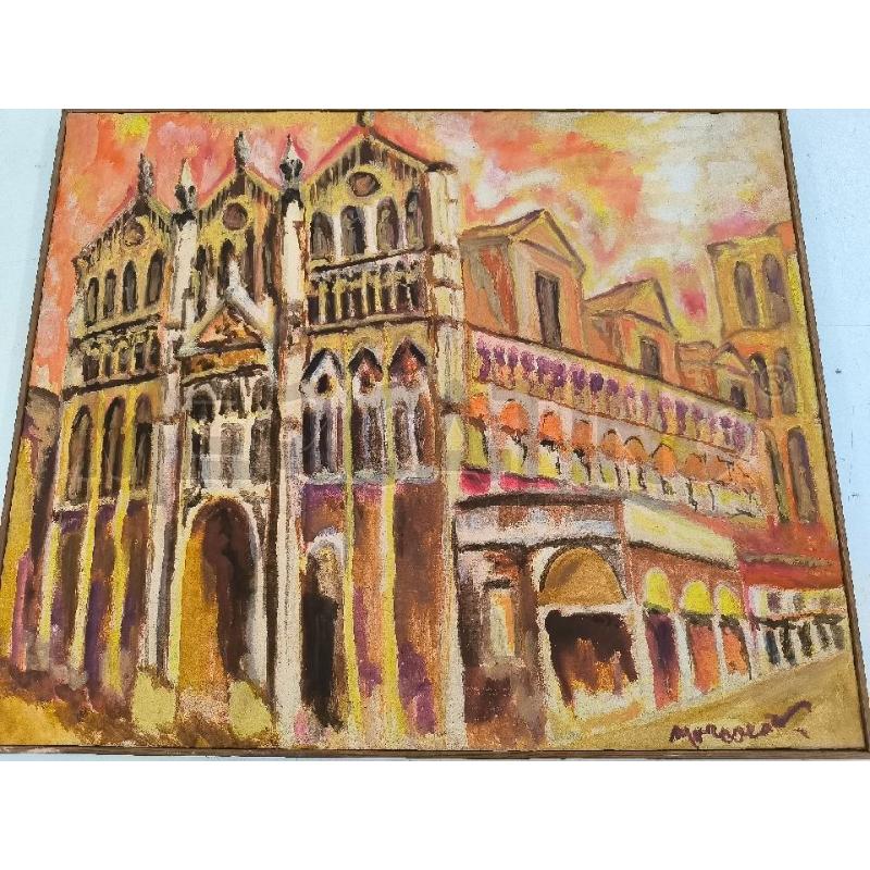 QUADRO CATTEDRALE FERRARA ROSSO GIALLO | Mercatino dell'Usato Mestre 4