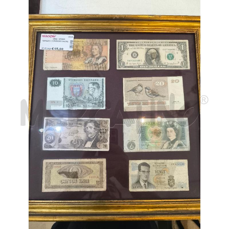 QUADRO CON BANCONOTE | Mercatino dell'Usato Mestre 1