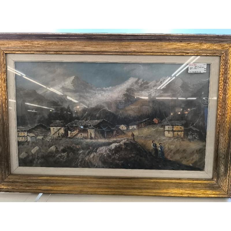 QUADRO CORNICE DORATA RETTANGOLARE VILLAGGIO  | Mercatino dell'Usato Mestre 1