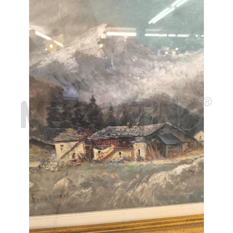 QUADRO CORNICE DORATA RETTANGOLARE VILLAGGIO  | Mercatino dell'Usato Mestre 4