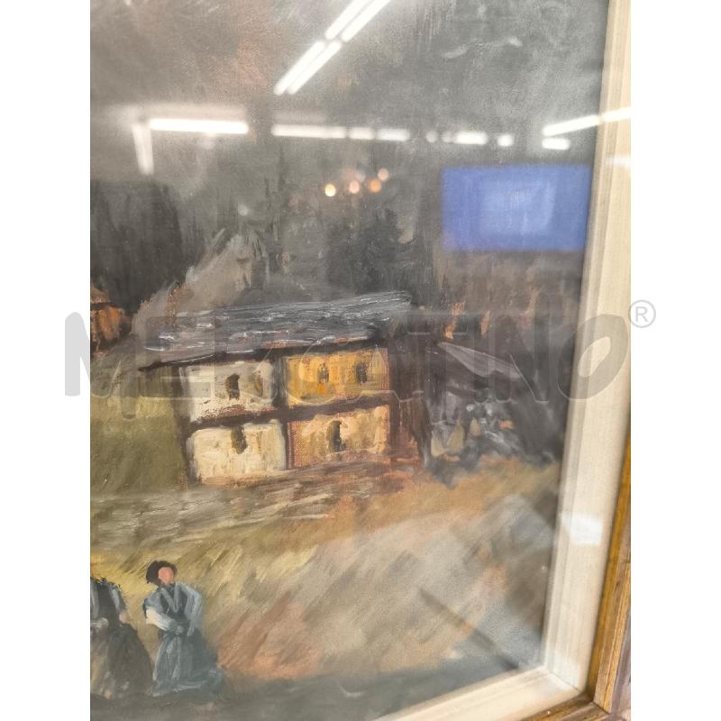 QUADRO CORNICE DORATA RETTANGOLARE VILLAGGIO  | Mercatino dell'Usato Mestre 5