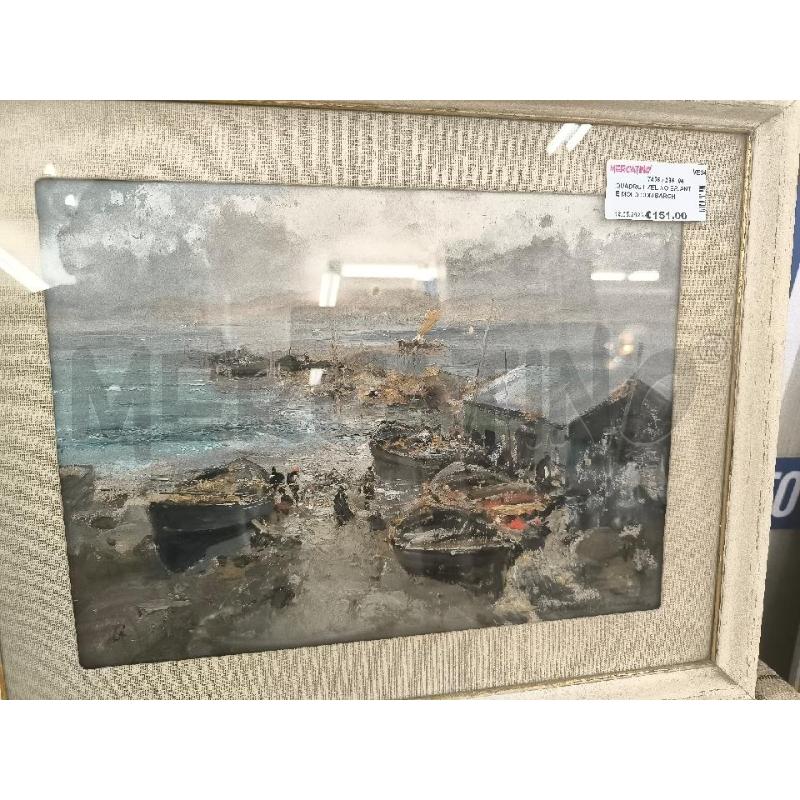 QUADRO EZELINO BRIANTE MOLO CON BARCHE | Mercatino dell'Usato Mestre 1