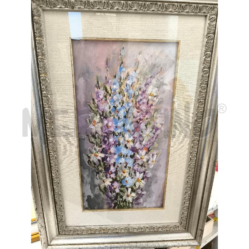 QUADRO FIORI AZZURRI E VIOLA | Mercatino dell'Usato Mestre 1