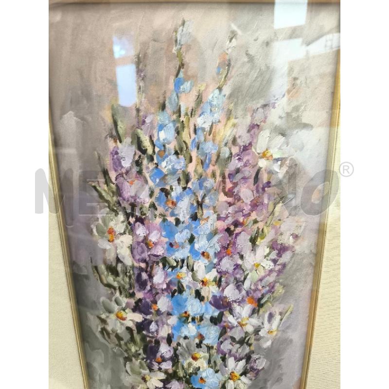 QUADRO FIORI AZZURRI E VIOLA | Mercatino dell'Usato Mestre 4