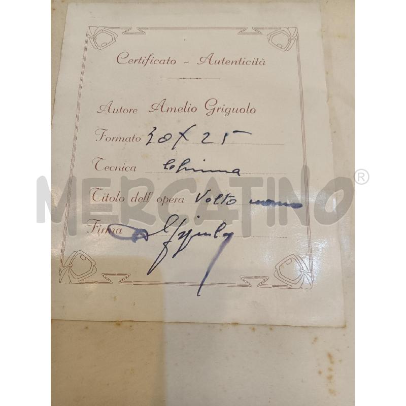 QUADRO GRIGUOLO AMELIO VOLTO UOMO | Mercatino dell'Usato Mestre 4