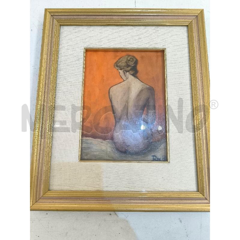 QUADRO NUDO DONNA DI SPALLE  FONDO ARANCIO | Mercatino dell'Usato Mestre 1