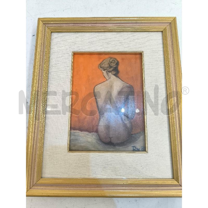 QUADRO NUDO DONNA DI SPALLE  FONDO ARANCIO | Mercatino dell'Usato Mestre 3