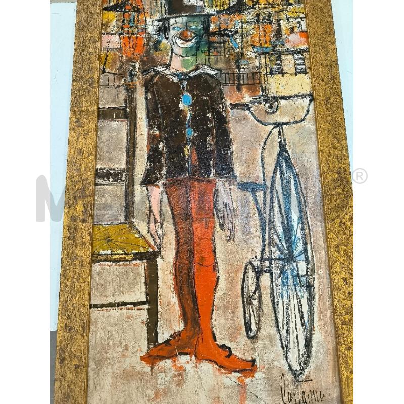 QUADRO PAGLIACCIO CON BICICLETTA CASTAGNA | Mercatino dell'Usato Mestre 3
