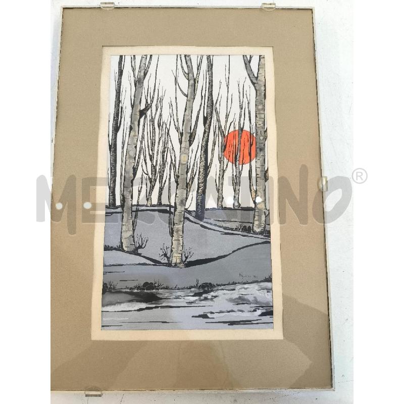 QUADRO PIGOZZO BOSCO SPOGLIO CON SOLE | Mercatino dell'Usato Mestre 1