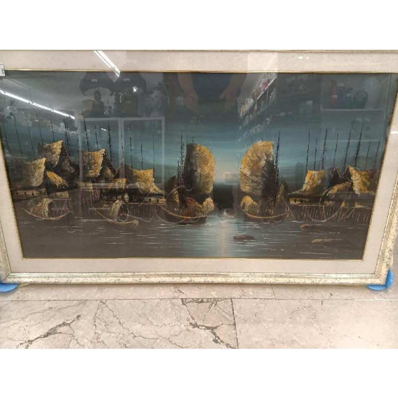QUADRO STILE THAILANDESE BARCHE E LUNA | Mercatino dell'Usato Mestre 1