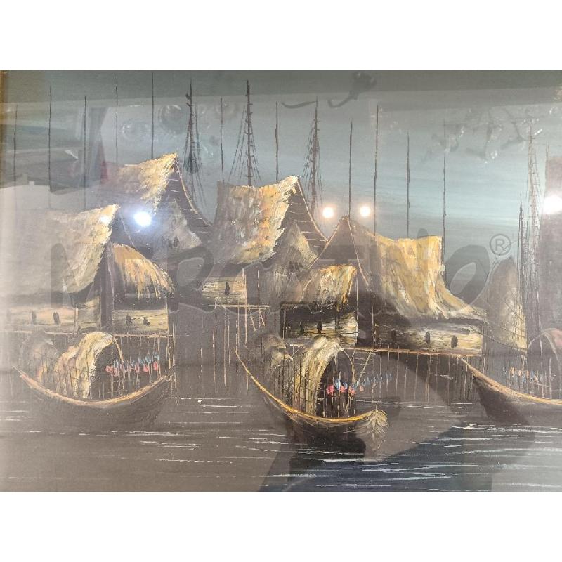QUADRO STILE THAILANDESE BARCHE E LUNA | Mercatino dell'Usato Mestre 2