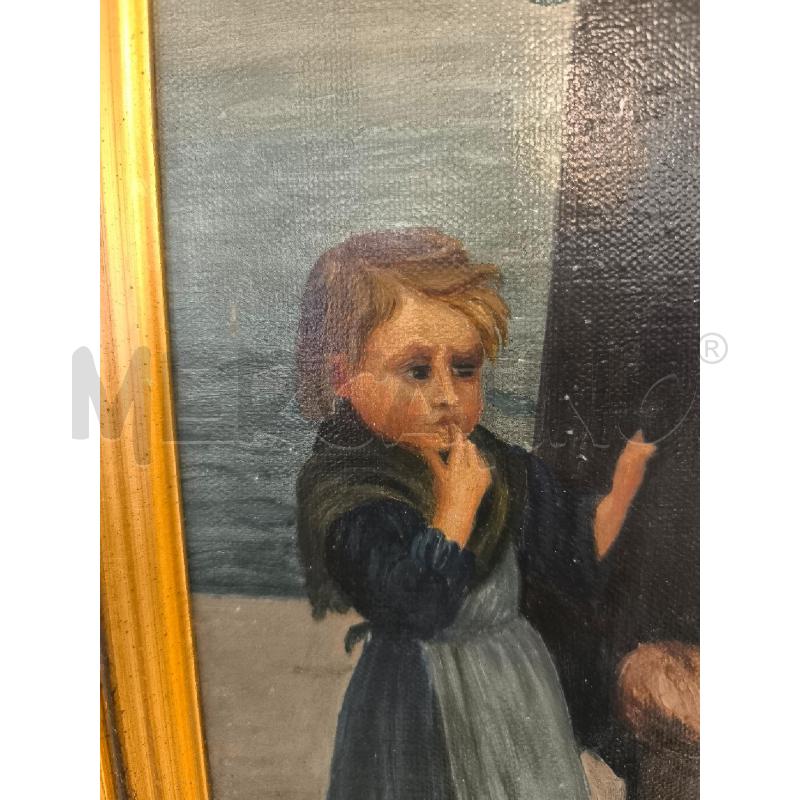 QUADRO SU TELA FINE 800 DONNA CON MANTELLO | Mercatino dell'Usato Mestre 3