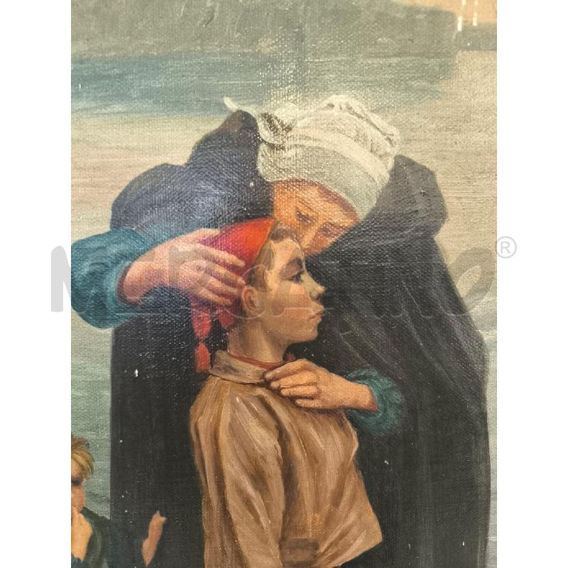 QUADRO SU TELA FINE 800 DONNA CON MANTELLO | Mercatino dell'Usato Mestre 4
