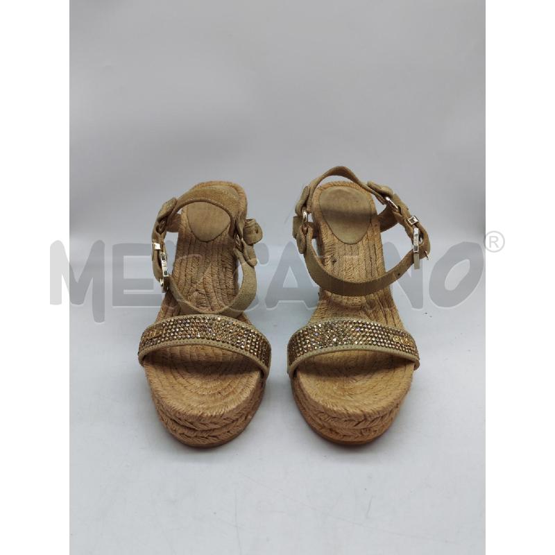 SANDALI DONNA 4US CESARE PACIOTTI ZEPPA BEIGE CON BRILLANTINI | Mercatino dell'Usato Mestre 1