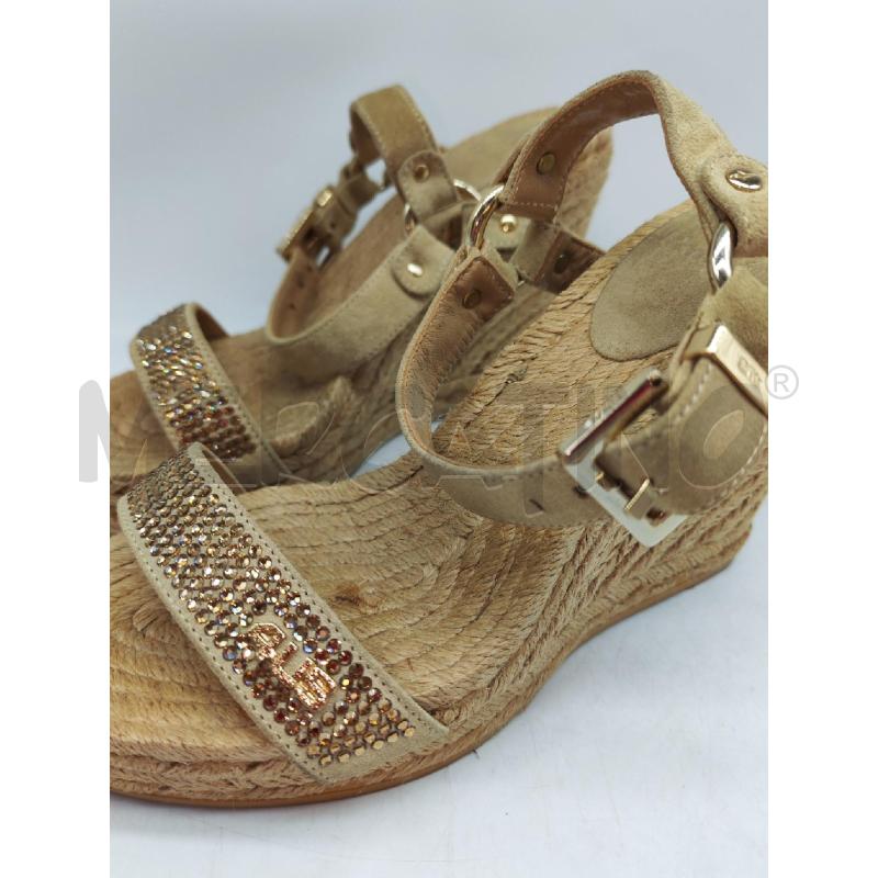 SANDALI DONNA 4US CESARE PACIOTTI ZEPPA BEIGE CON BRILLANTINI | Mercatino dell'Usato Mestre 3
