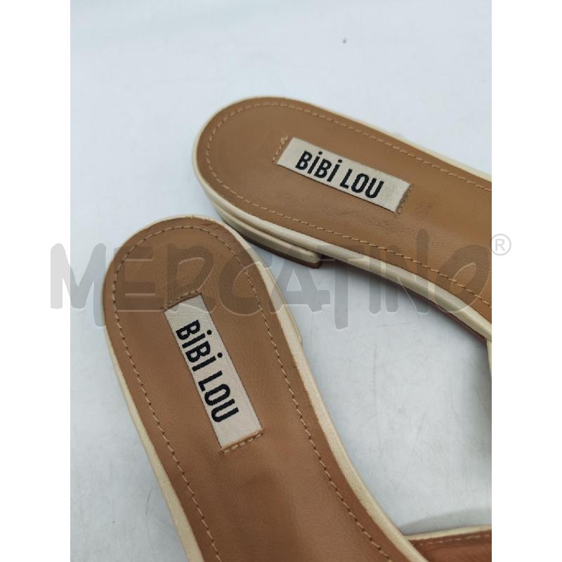 SANDALI DONNA BIBI LOU SIMIL PELLE CREMA INTRECCI | Mercatino dell'Usato Mestre 2