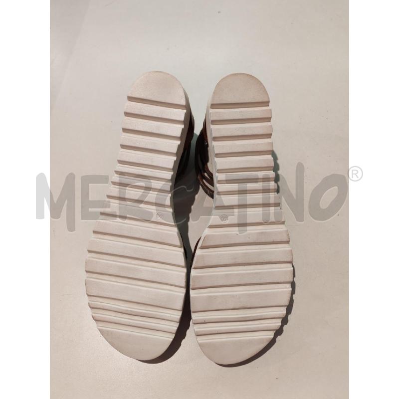 SANDALI DONNA BOTTEGA ARTIGIANA MARRONI BRILLANTINI A INFRADITO | Mercatino dell'Usato Mestre 5