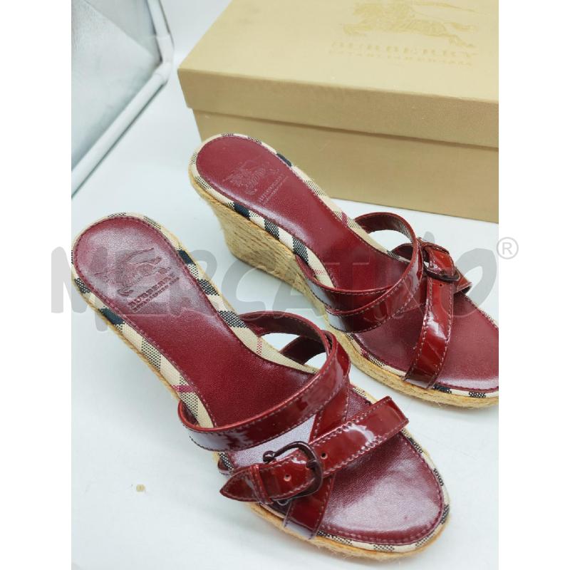 SANDALI DONNA BURBERRY ZEPPA BORDEAUX | Mercatino dell'Usato Mestre 5