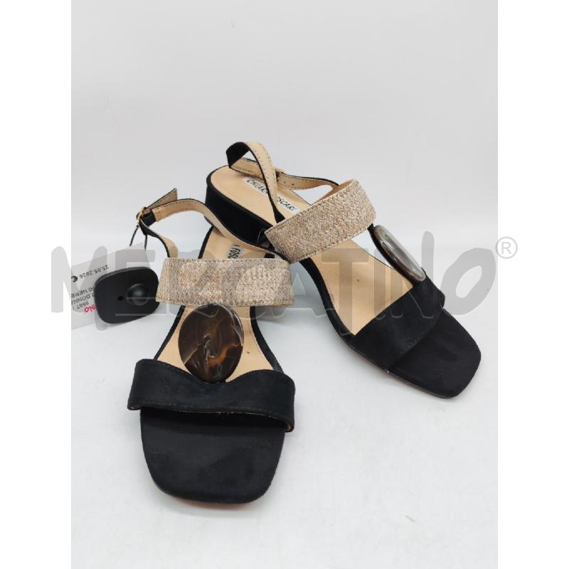 SANDALI DONNA CHIARA FOSCARI NERE BEIGE SCAMOSCIATE  | Mercatino dell'Usato Mestre 1