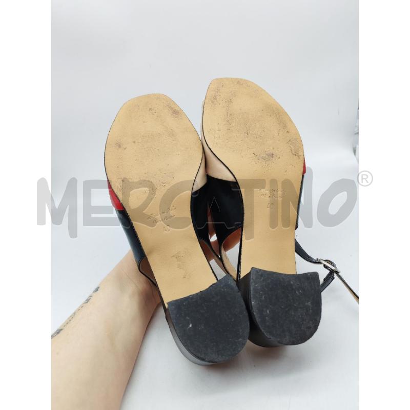 SANDALI DONNA ELLEN BEIGE ROSSO NERO VERO CUOIO | Mercatino dell'Usato Mestre 5