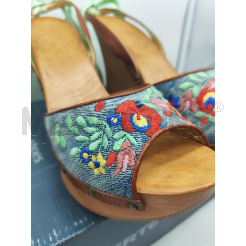 SANDALI DONNA FUERTEVENTURA VINTAGE LEGNO E JEANS | Mercatino dell'Usato Mestre 3