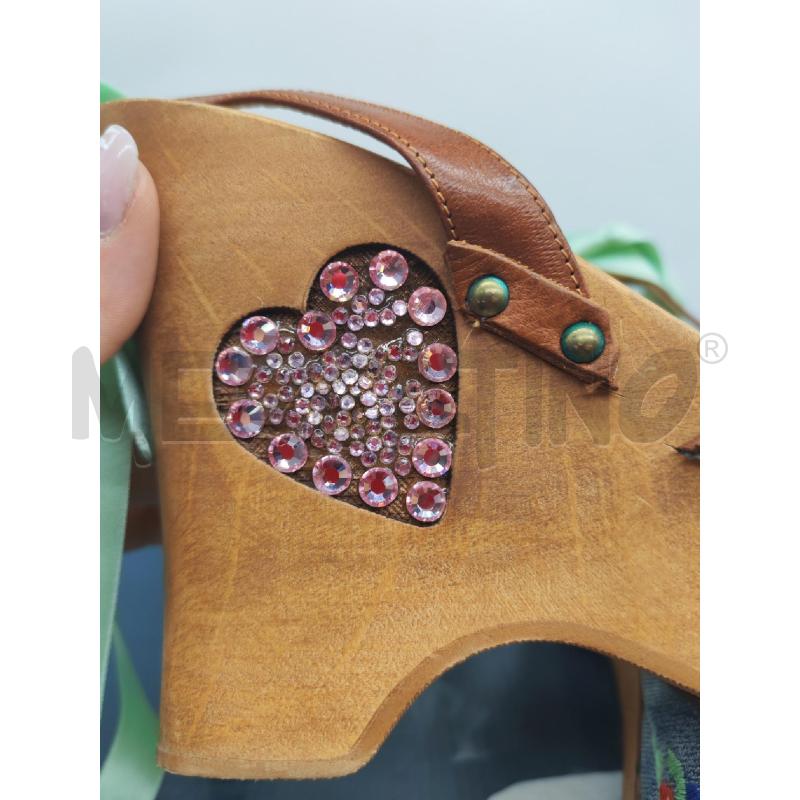 SANDALI DONNA FUERTEVENTURA VINTAGE LEGNO E JEANS | Mercatino dell'Usato Mestre 4