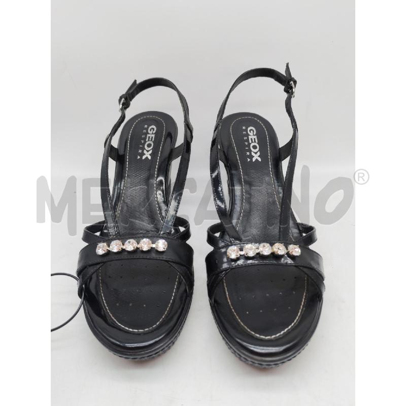 SANDALI DONNA GEON NERI CON STRASS  | Mercatino dell'Usato Mestre 1