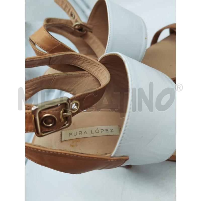 SANDALI DONNA PURA LOPEZ BEIGE E BIANCHI | Mercatino dell'Usato Mestre 4