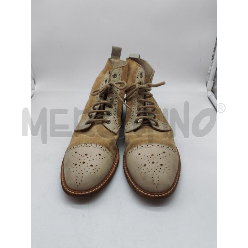 SCARPE DONNA BELSTAFF ALTI BEIGE SCAMOSCIATE TRAFORATE  | Mercatino dell'Usato Mestre 4