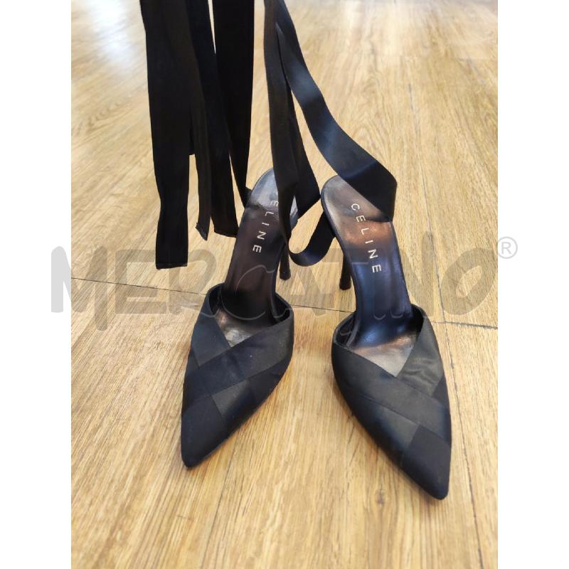 SCARPE DONNA CELINE NERE CON NASTRO LUCIDO | Mercatino dell'Usato Mestre 1