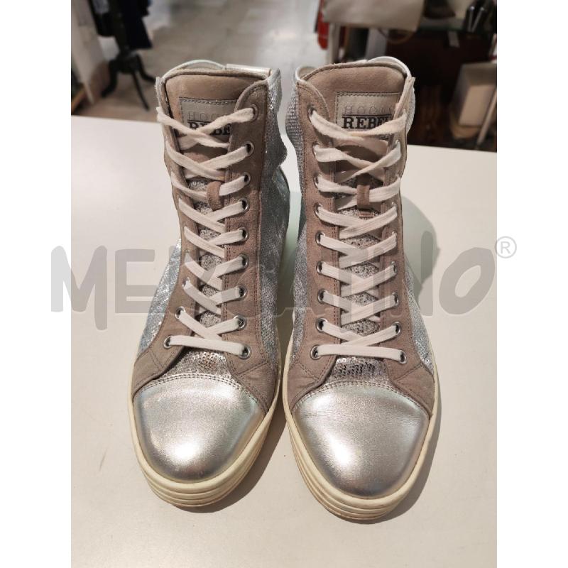 SCARPE DONNA HOGAN BEIGE PAILETTES ARGENTATE | Mercatino dell'Usato Mestre 2