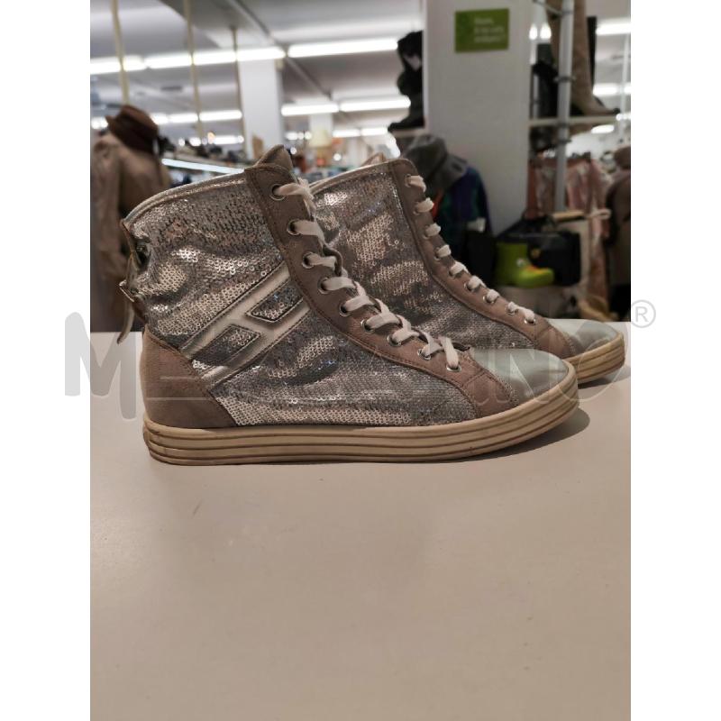 SCARPE DONNA HOGAN BEIGE PAILETTES ARGENTATE | Mercatino dell'Usato Mestre 3