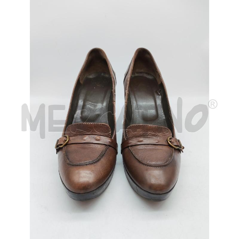 SCARPE DONNA SM MARRONI PELLE MOCASSINI CON TACCO  | Mercatino dell'Usato Mestre 1