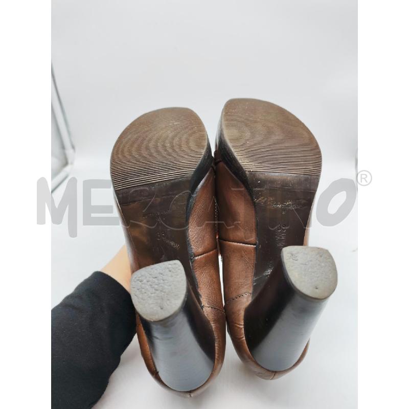 SCARPE DONNA SM MARRONI PELLE MOCASSINI CON TACCO  | Mercatino dell'Usato Mestre 4