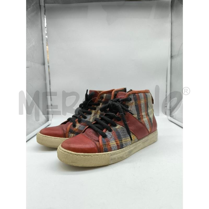 SCARPE UOMO MOH ARTIGIANALI ROSSE CON QUADRI | Mercatino dell'Usato Mestre 1
