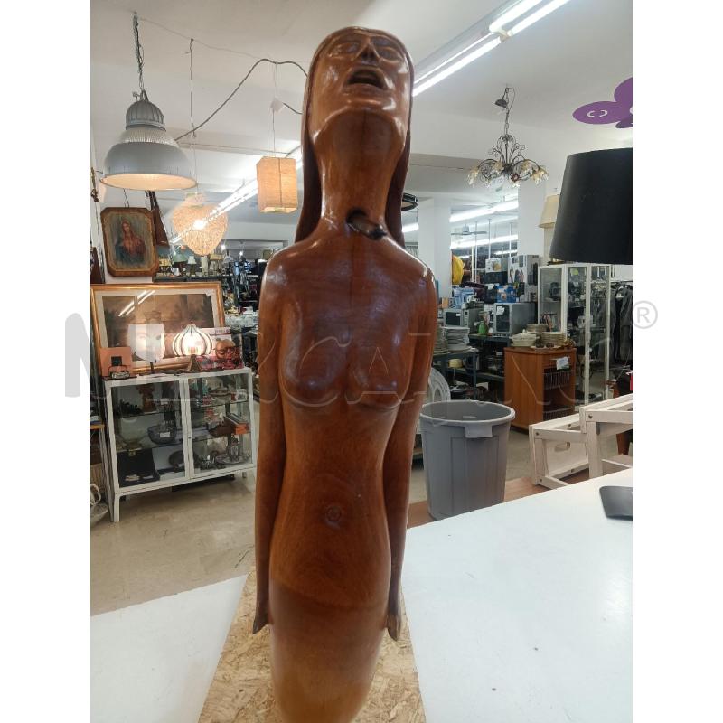 SCULTURA SIRENA IN LEGNO CON ARPIONE | Mercatino dell'Usato Mestre 5