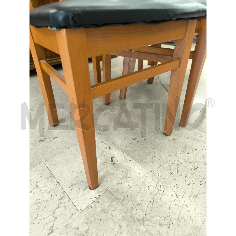 SEDIE PZ. 4 CILIEGIO SEDUTA PELLE COLOR NERO | Mercatino dell'Usato Mestre 3
