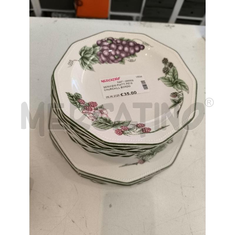 SERVIZIO PIATTI PZ18 CHURCHILL BORDO VERDE | Mercatino dell'Usato Mestre 1