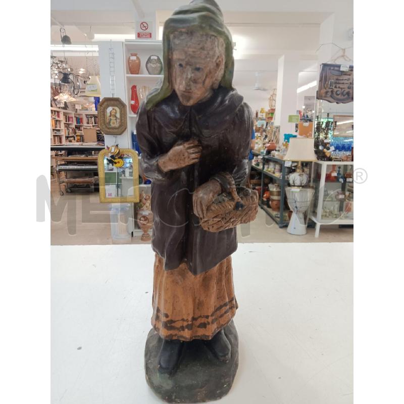 STATUA VECCHIA CON CESTO | Mercatino dell'Usato Mestre 1
