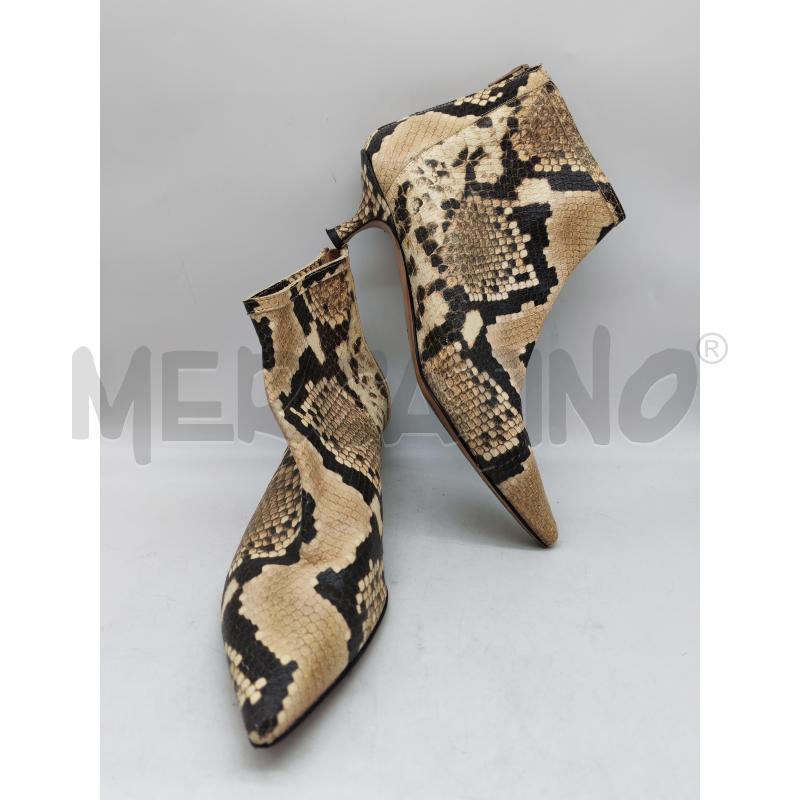 STIVALETTI DONNA ANNA F. PITONATA BEIGE NERO  | Mercatino dell'Usato Mestre 1