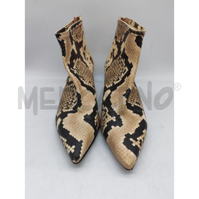 STIVALETTI DONNA ANNA F. PITONATA BEIGE NERO  | Mercatino dell'Usato Mestre 2