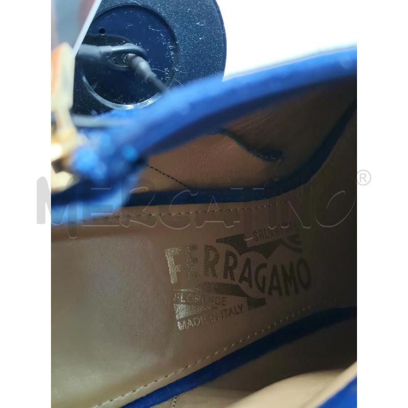 STIVALETTI DONNA FERRAGAMO SCAMOSCIATO BLU CON TACCO | Mercatino dell'Usato Mestre 2